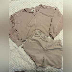 Aerie Beach Party Sweatshirt & Shorts Lounge Set